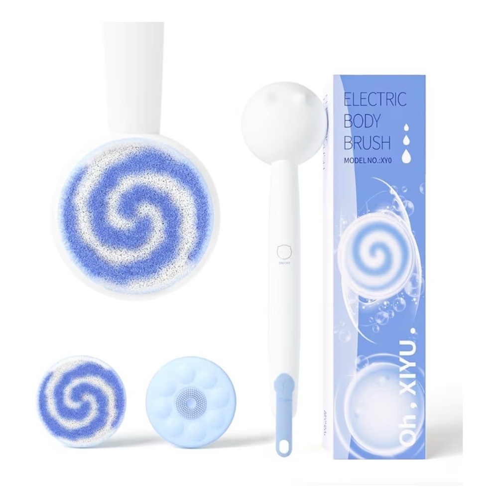 Electric Back Scrubber - Waterproof Rechargeable Body Brush with 3 Speed Modes